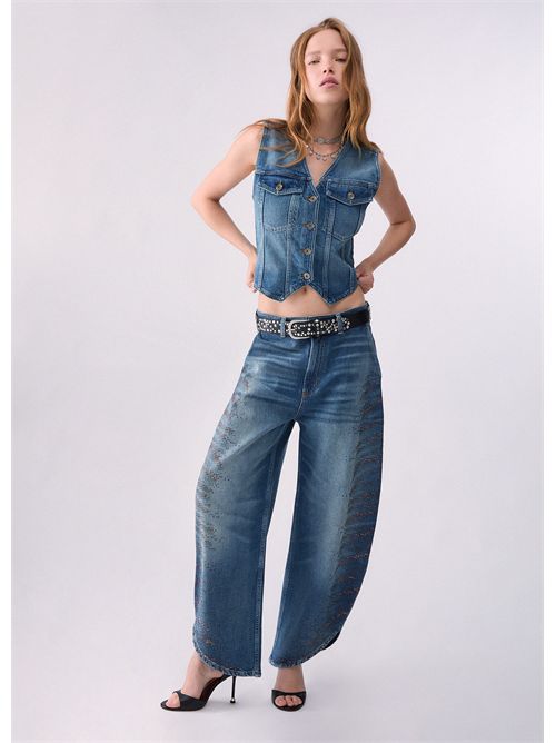 Jeans balloon con micro-strass LIU JO | UF6213D4854/79109